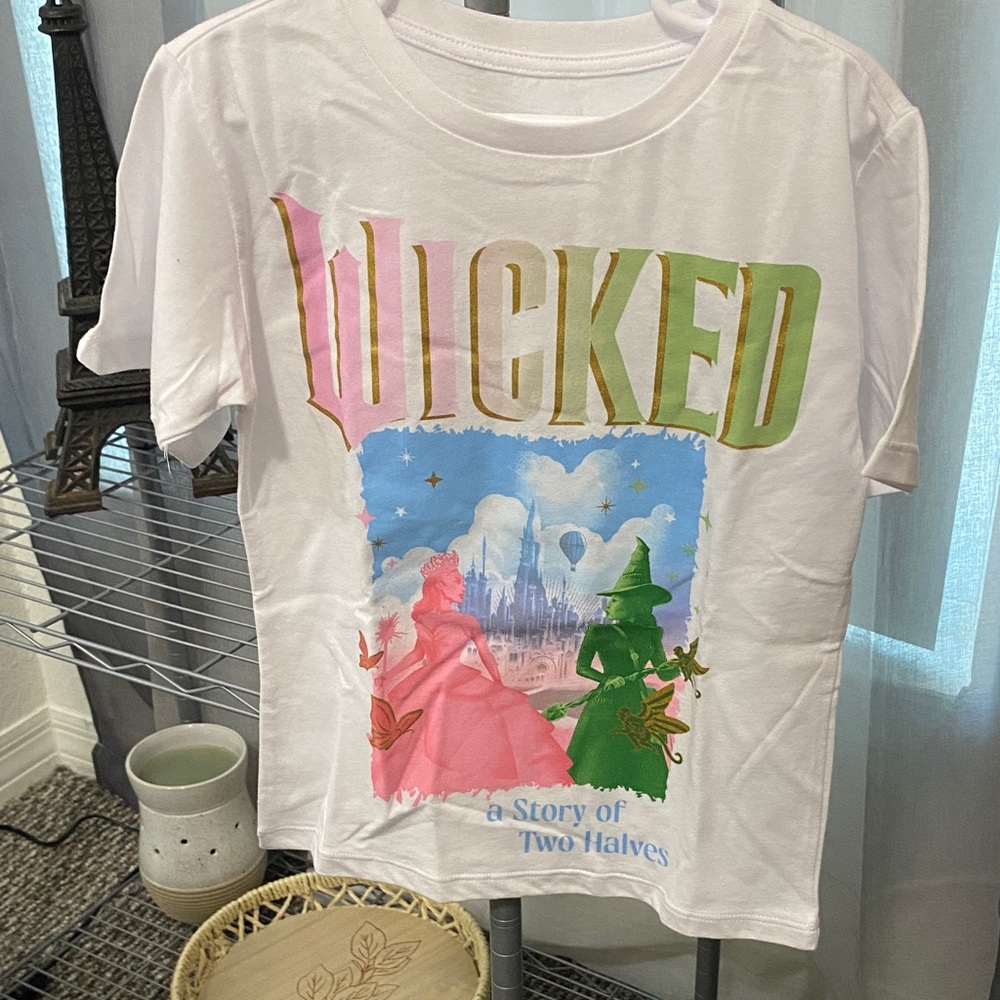Wicked Kids Short Sleeve Tee - White with Pink and Green Graphic